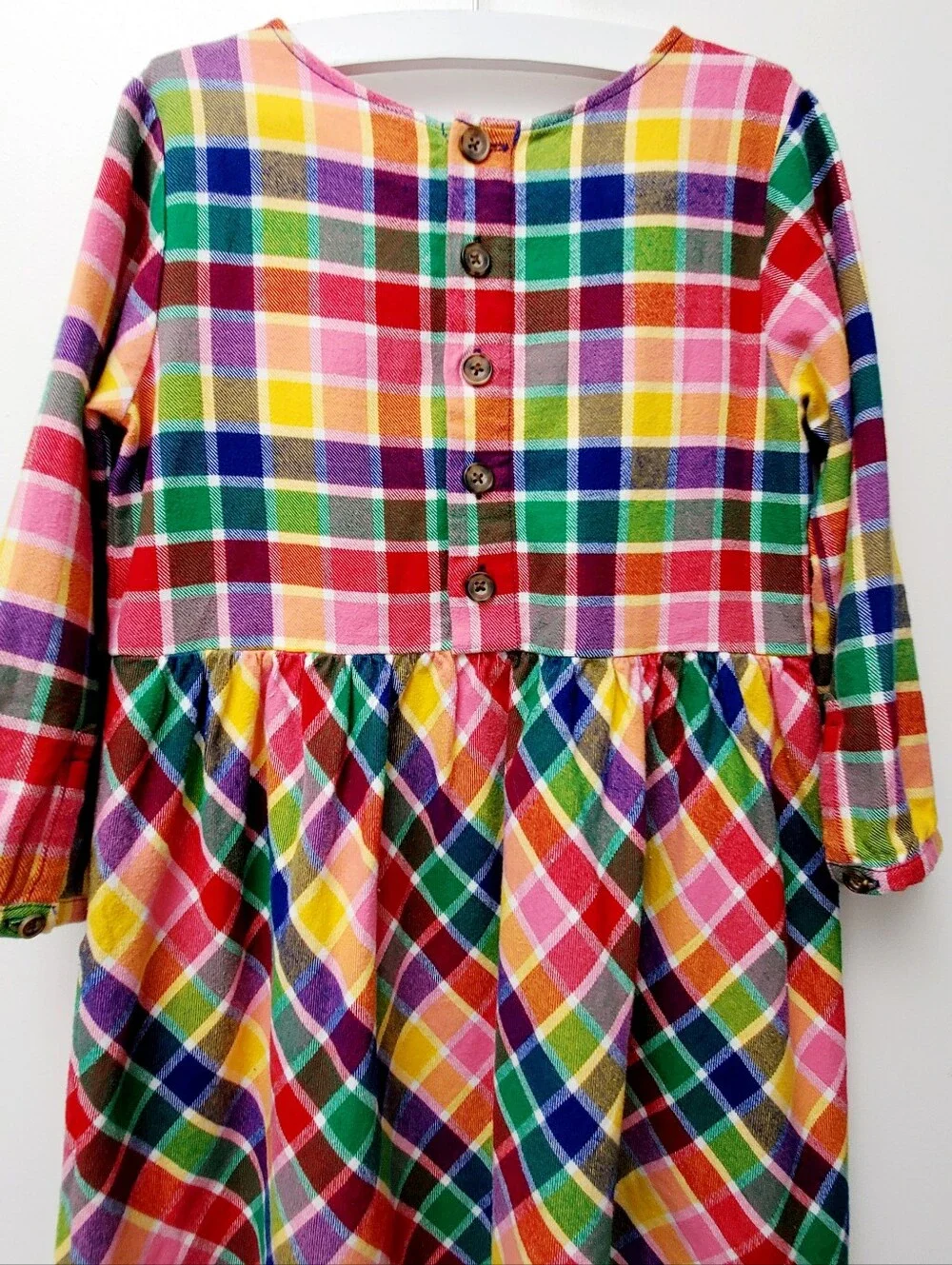 Hanna Andersson Multicolor Soft Cotton Plaid Dress Side Pockets Size 130 7-9yrs